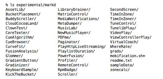 Markd experimental dir